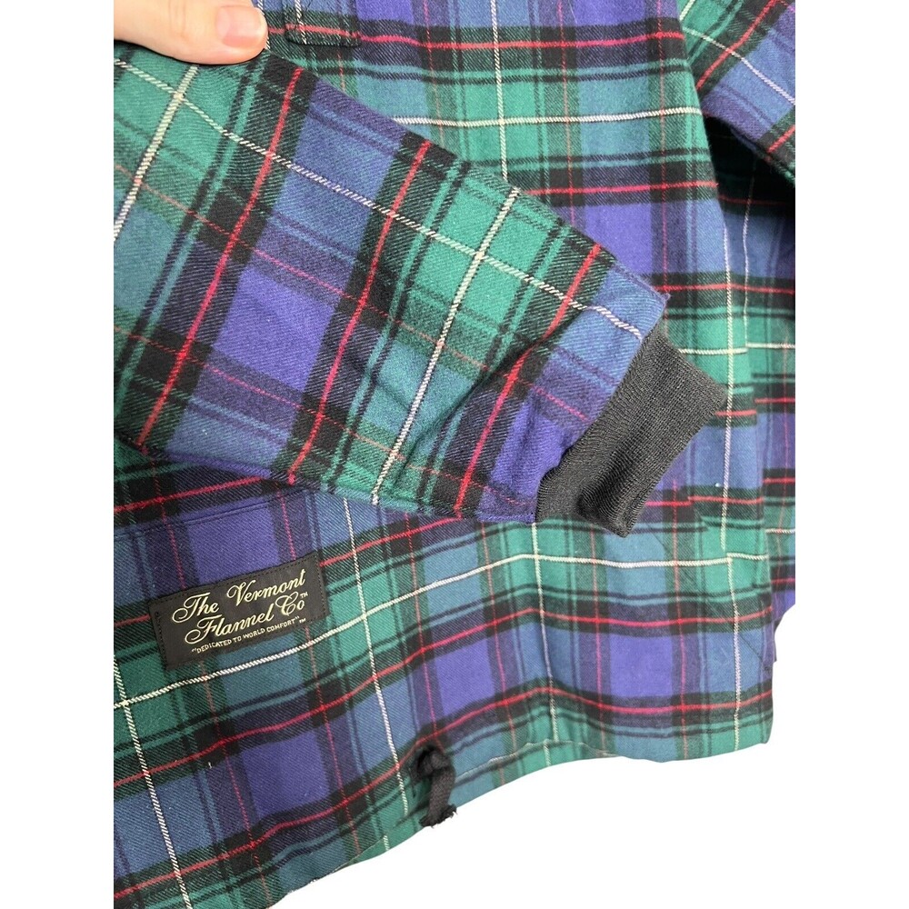 The Vermont Flannel Company 1/4 Button Up Plaid Hoodie Pullover Youth M (10-12) - Picture 5 of 10